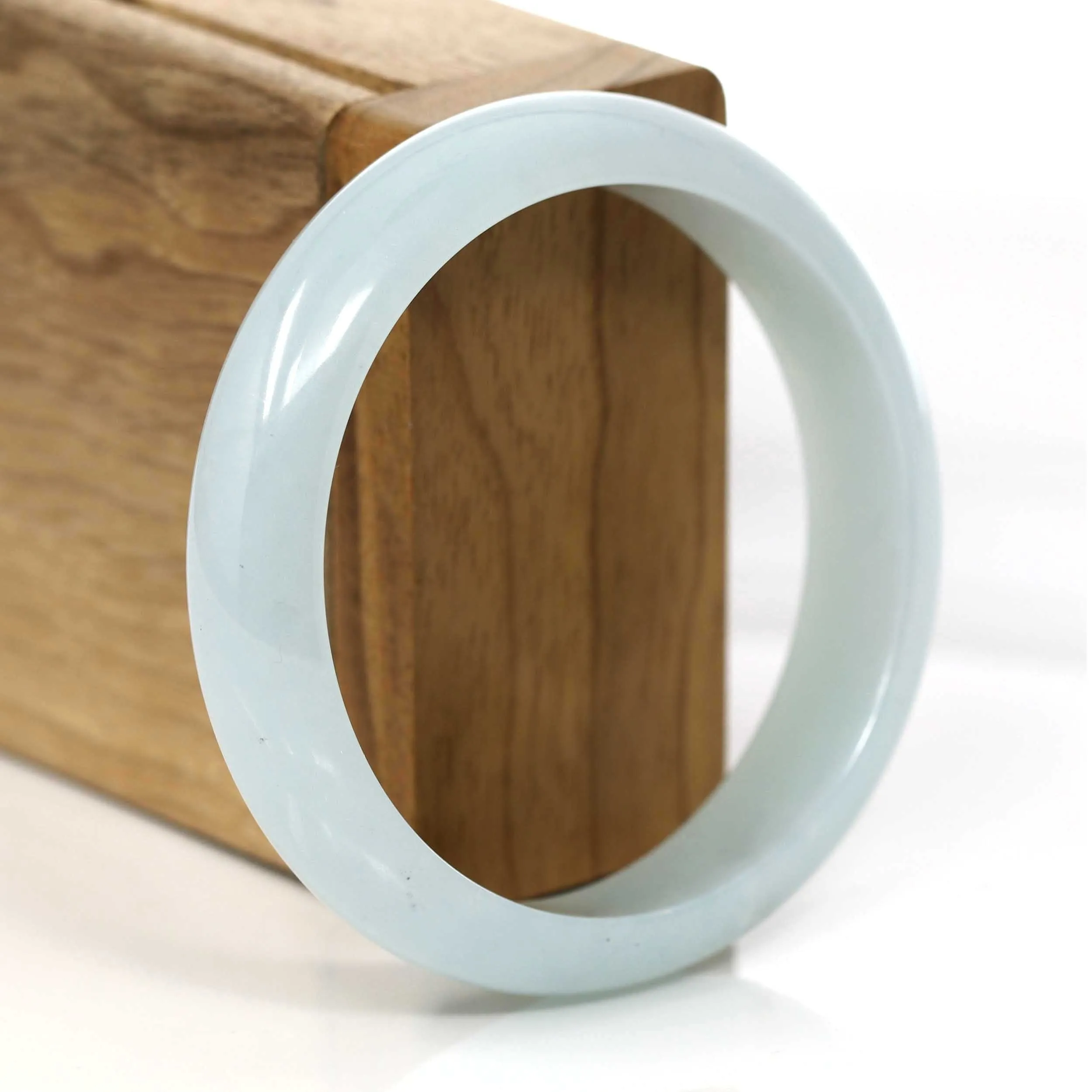Light Blue- Green Genuine Jadeite Jade Bangle (57.28 mm) #353