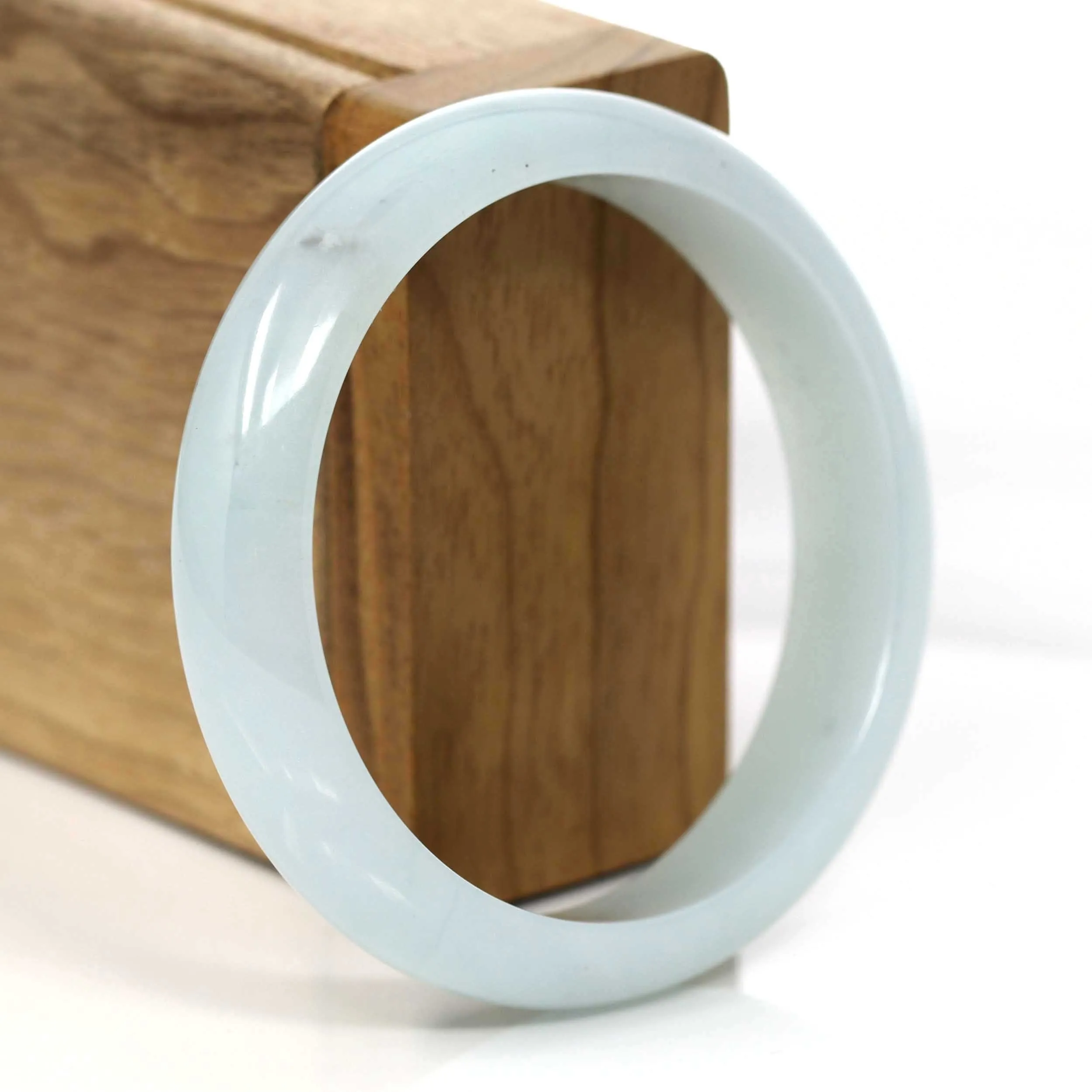 Light Blue- Green Genuine Jadeite Jade Bangle (57.28 mm) #353