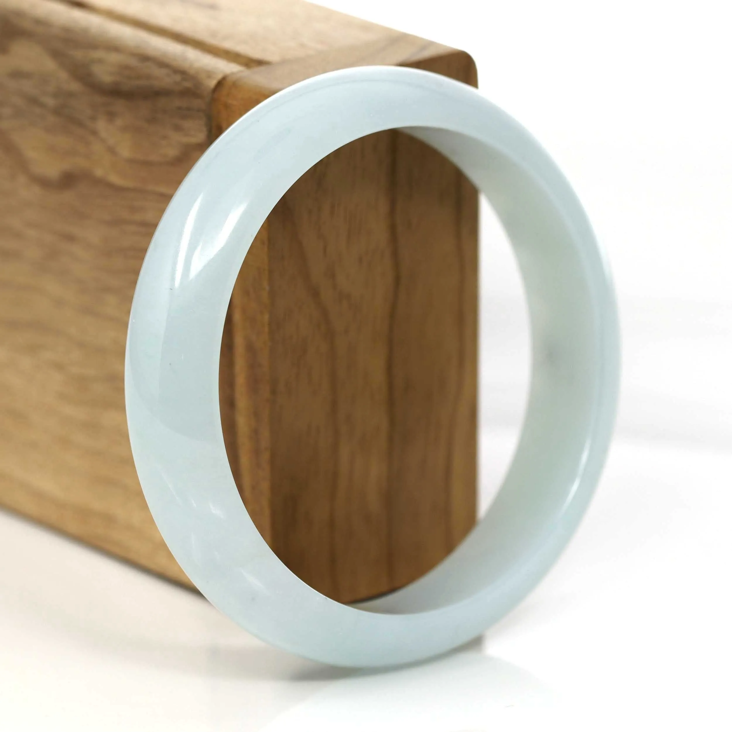 Light Blue- Green Genuine Jadeite Jade Bangle (57.28 mm) #353