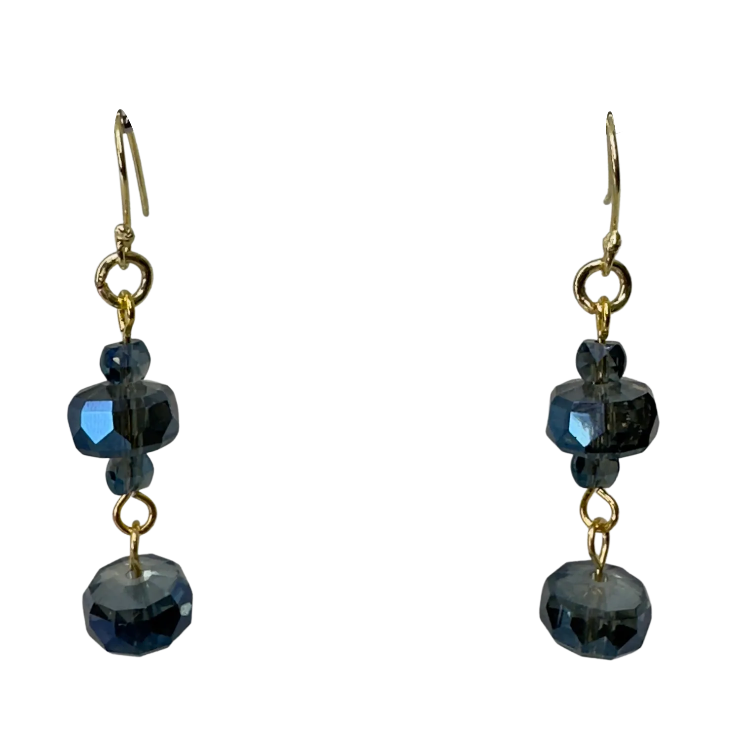 Long Earrings - Blue Shade Crystal