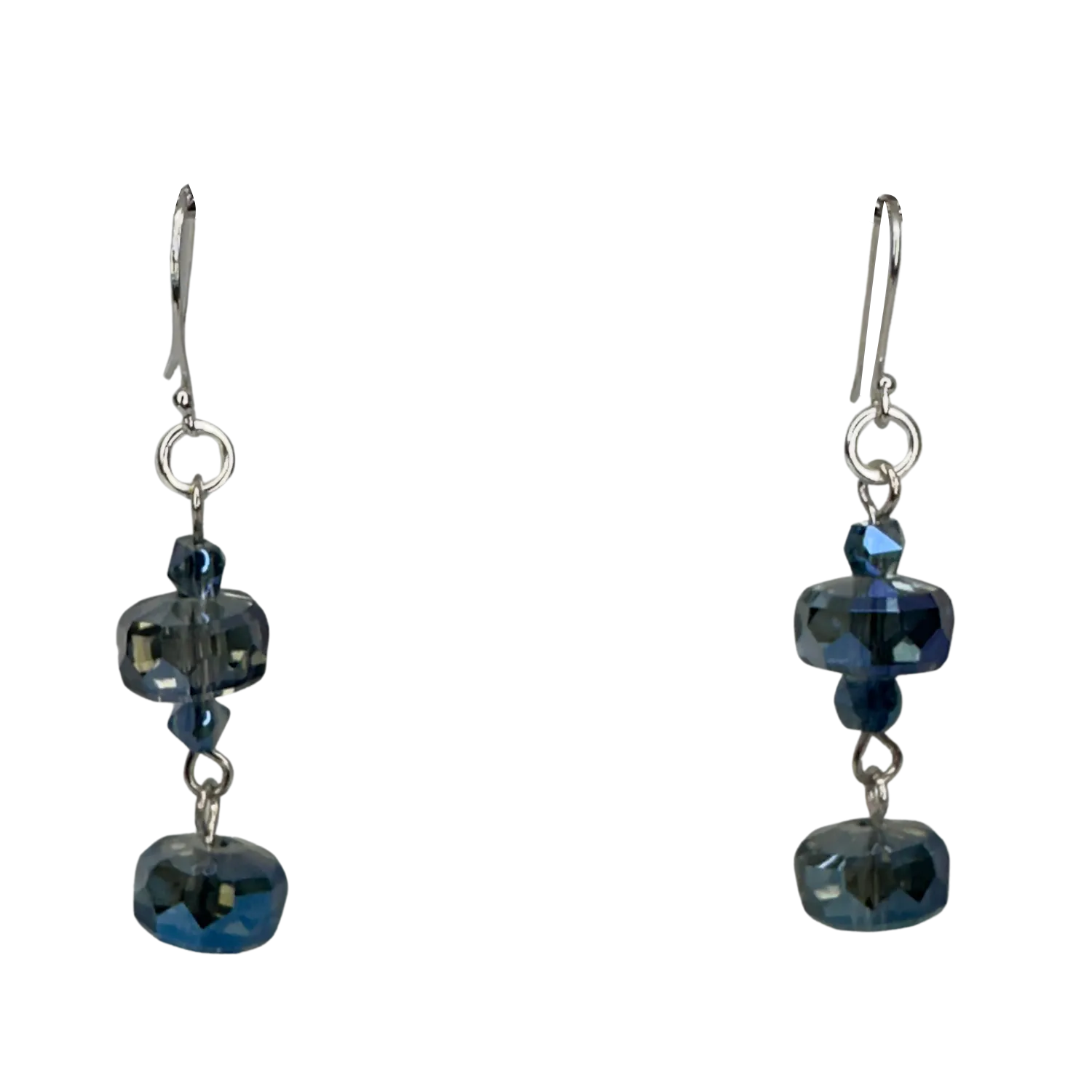 Long Earrings - Blue Shade Crystal