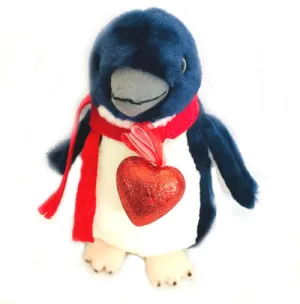 Lovely Little Blue Romantic Penguin Plush ( 8" Tall)