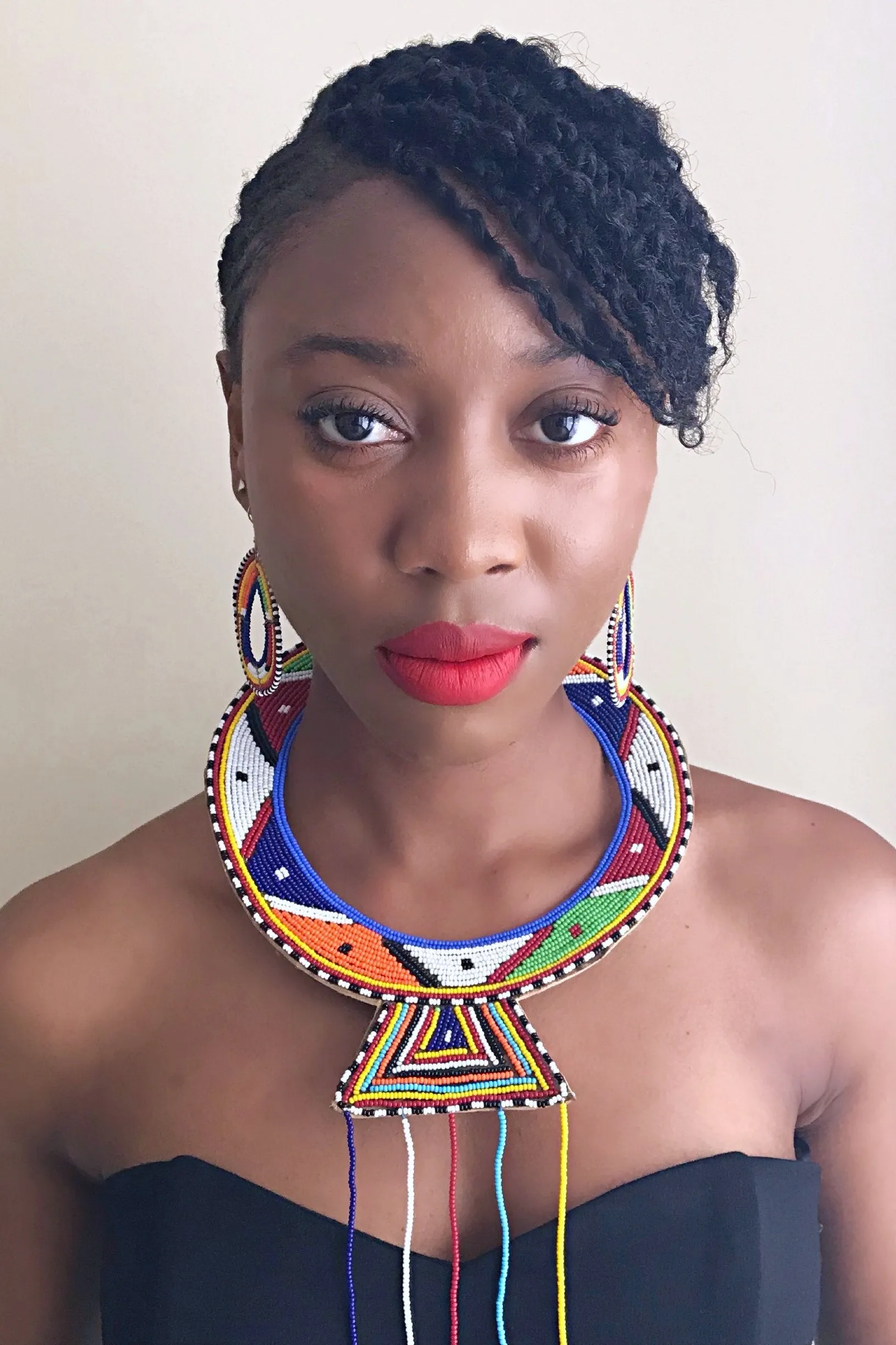 Maasai Handmade Traditional Wedding Beaded Leather Necklace