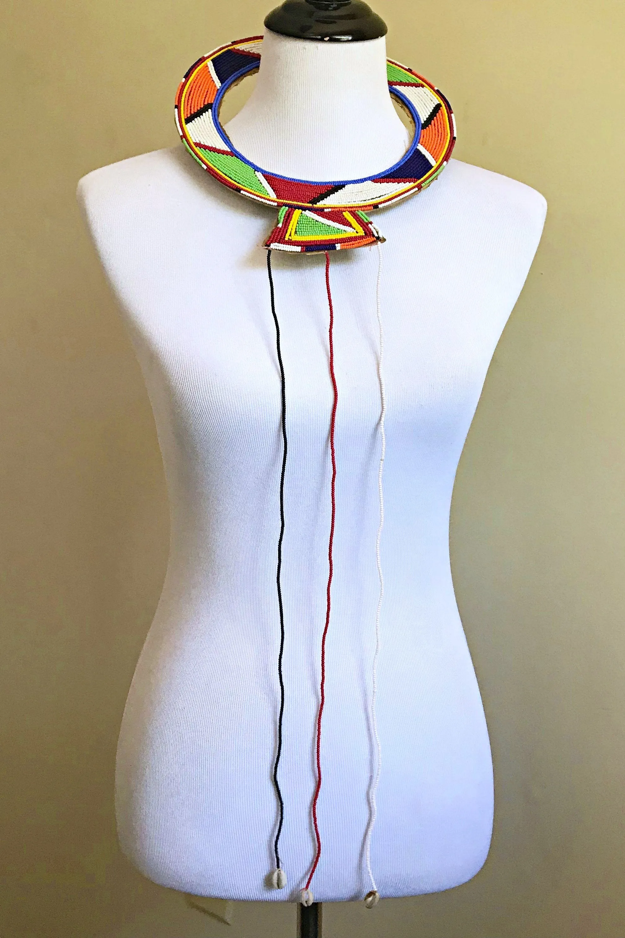 Maasai Handmade Traditional Wedding Beaded Leather Necklace