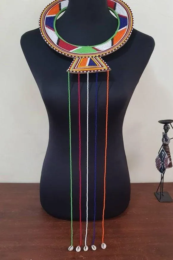 Maasai Handmade Traditional Wedding Beaded Leather Necklace