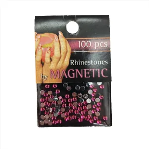 Magnetic Rhinestone Round Pink L 100 pcs