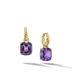 Marbella Drop Earrings in 18K Yellow Gold with Amethyst, 25mm