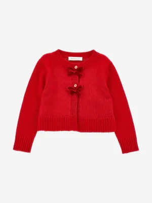 Monnalisa Baby Girls Wool Knitted Cardigan in Red