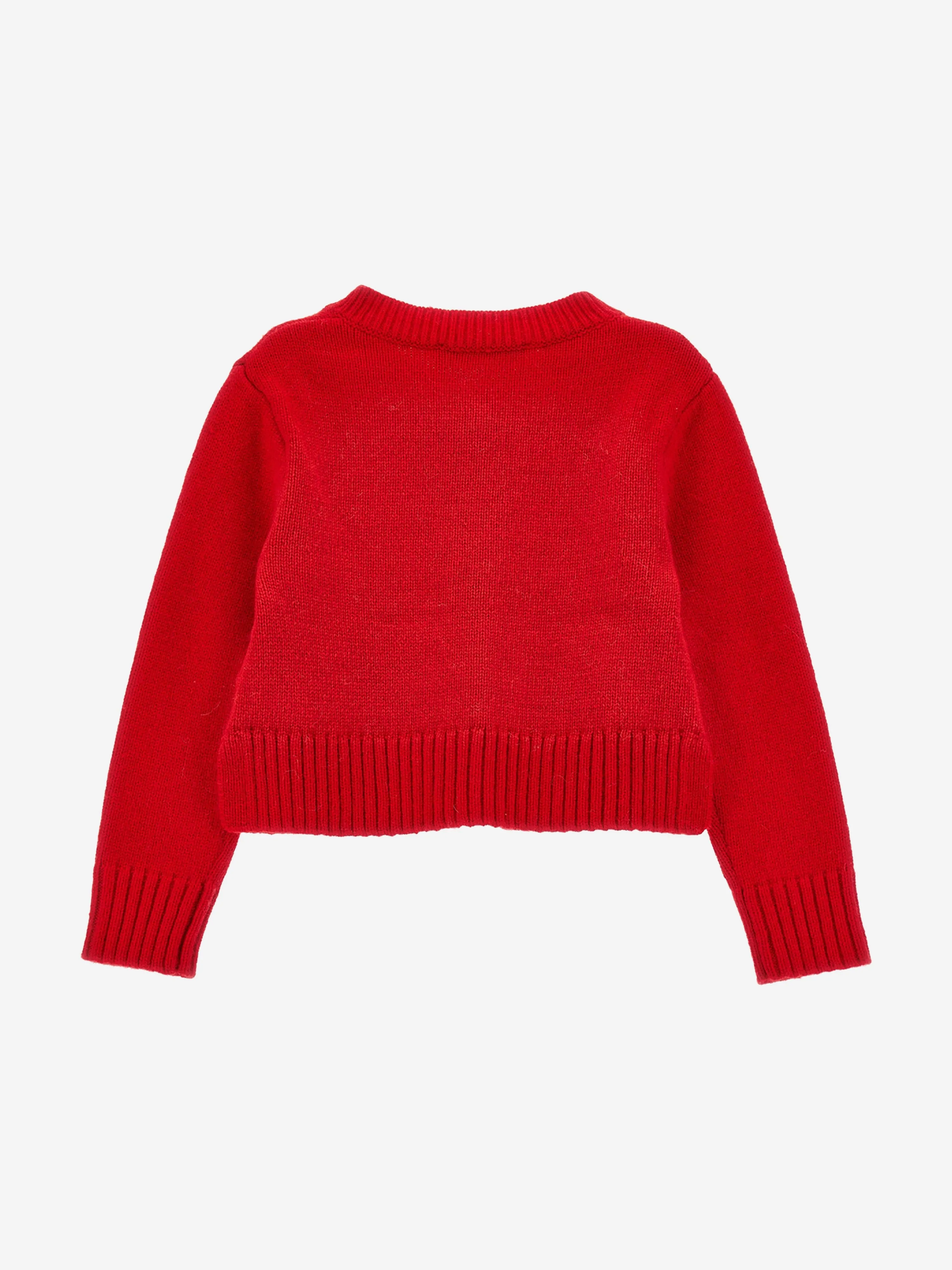 Monnalisa Baby Girls Wool Knitted Cardigan in Red