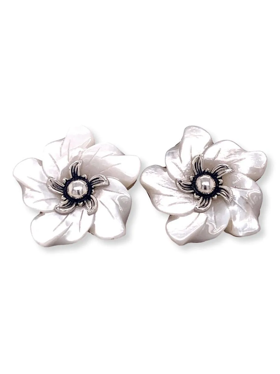 Mother of Pearl Flower Earrings