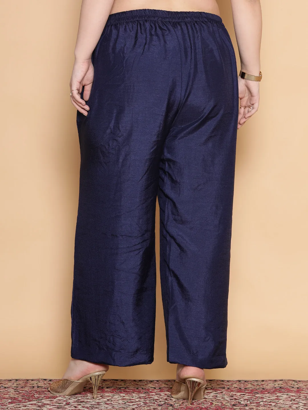 Navy Silk Palazzo