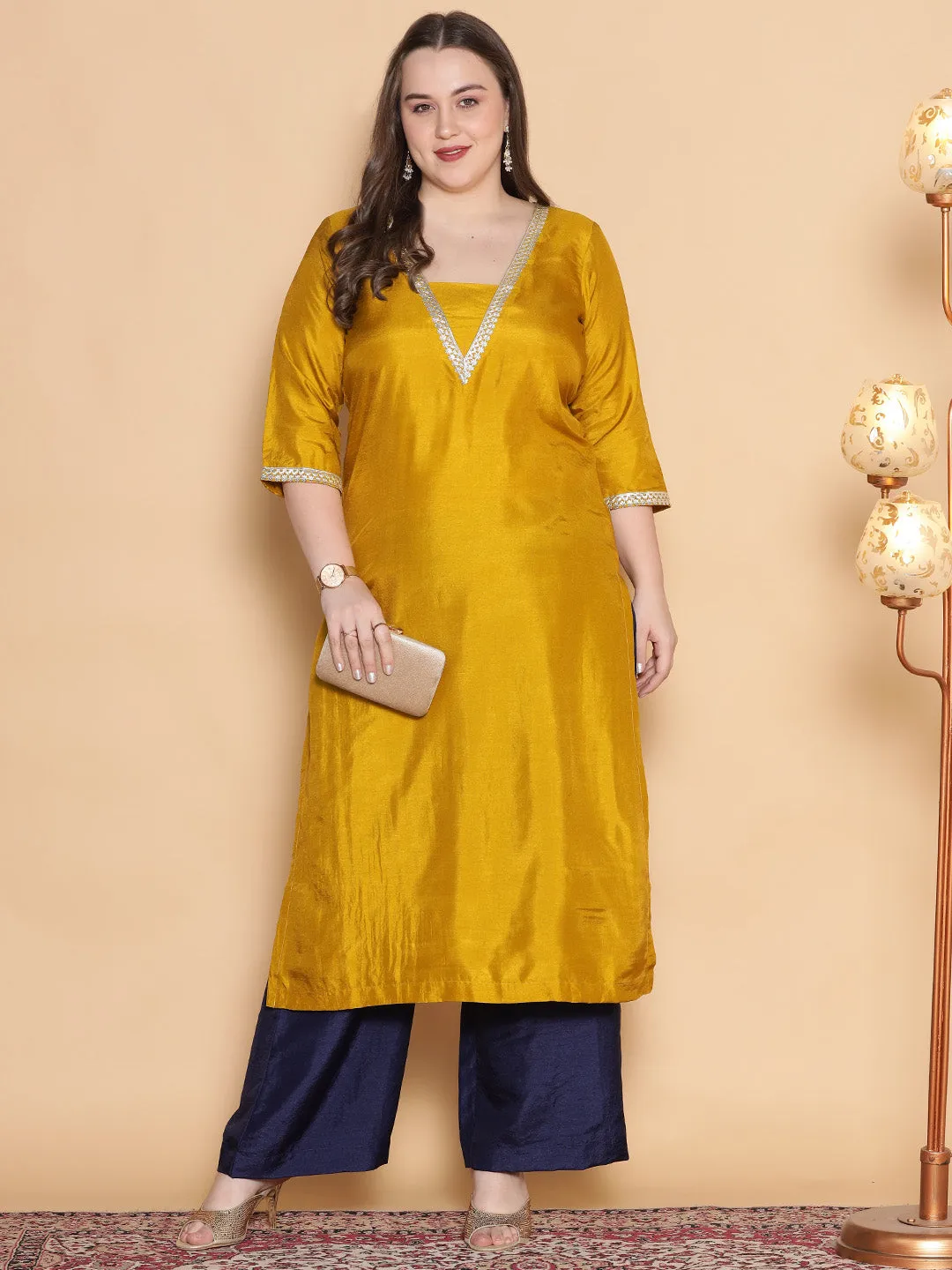 Navy Silk Palazzo