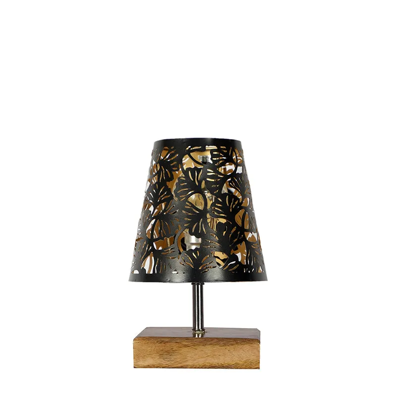 Niksha Flora Etched  Table Lamp  - Black