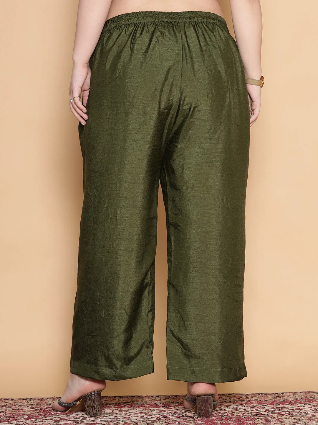 Olive Silk Palazzo