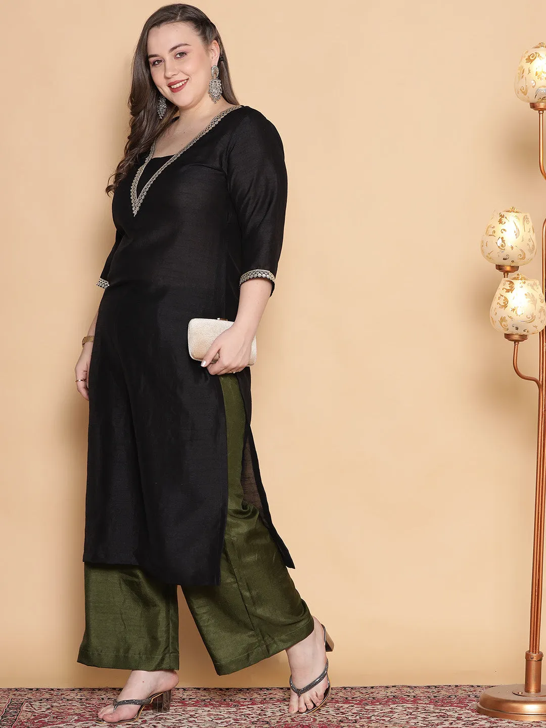 Olive Silk Palazzo