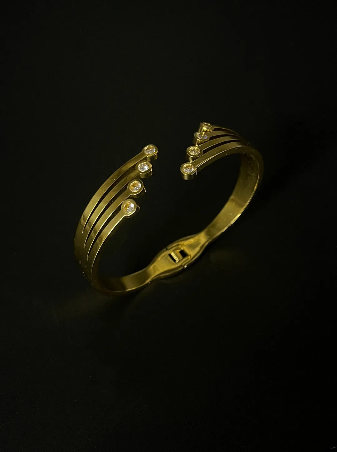 Ornaio 18k Gold plated Tarnish Free Adjustable Zirconia Stone Bracelet
