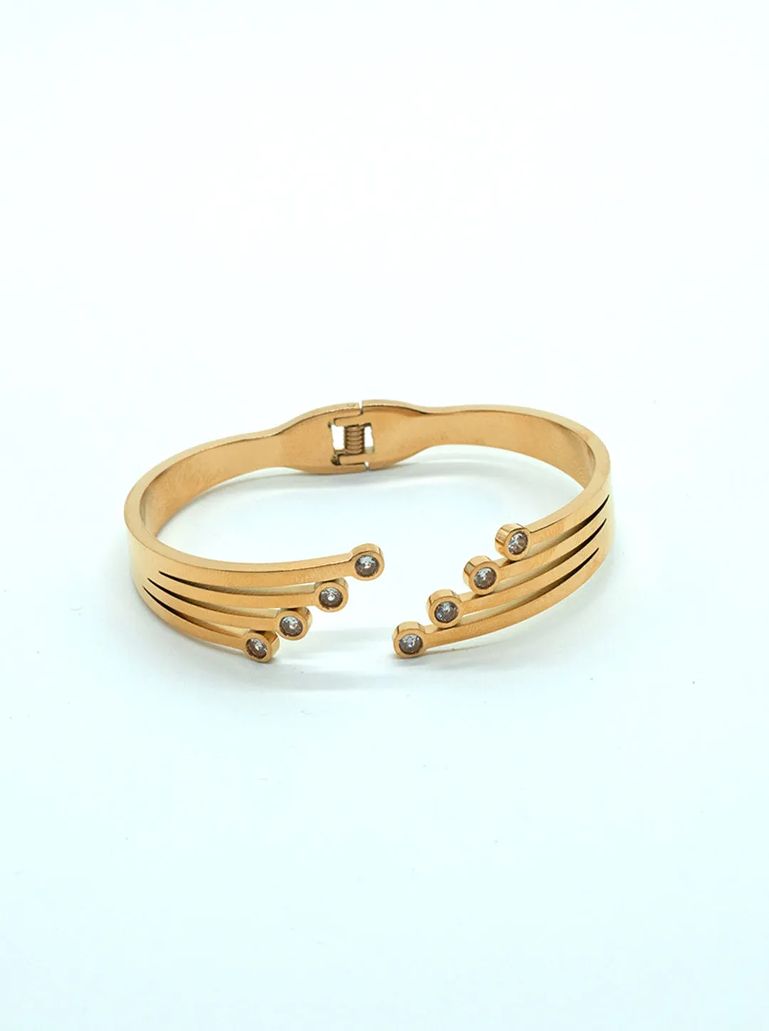 Ornaio 18k Gold plated Tarnish Free Adjustable Zirconia Stone Bracelet