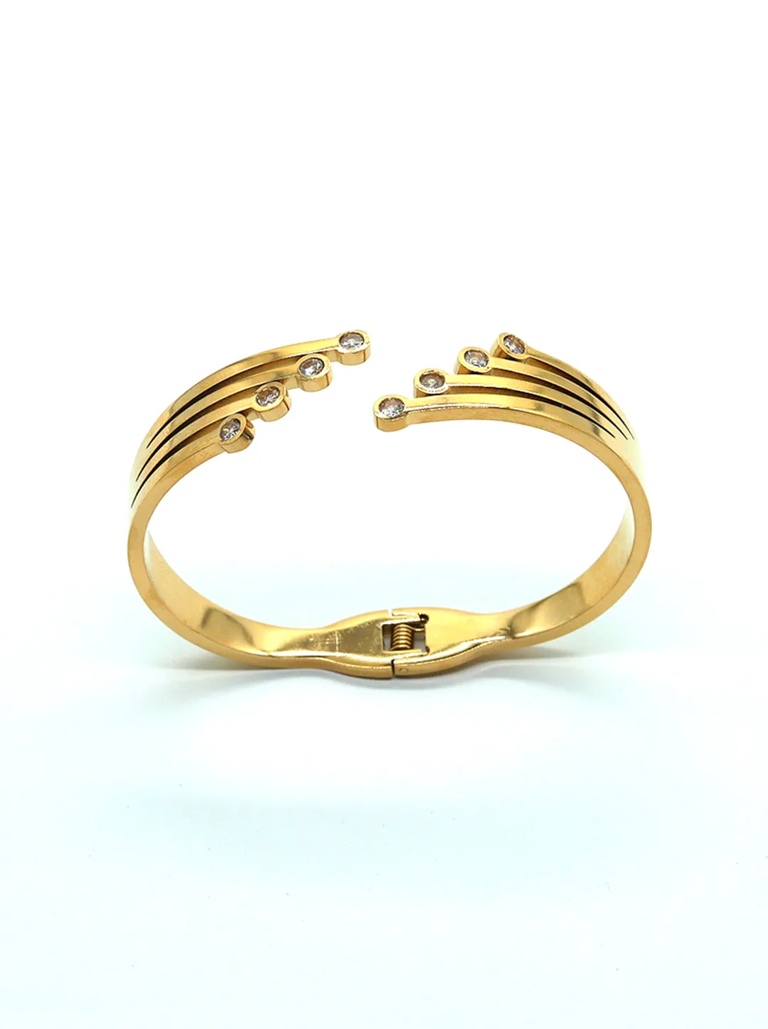 Ornaio 18k Gold plated Tarnish Free Adjustable Zirconia Stone Bracelet