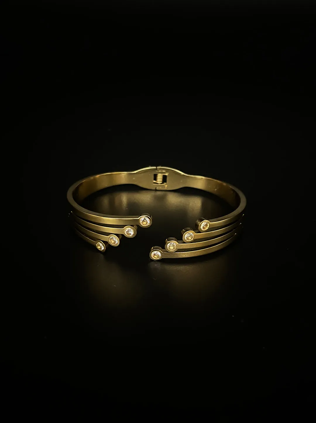 Ornaio 18k Gold plated Tarnish Free Adjustable Zirconia Stone Bracelet