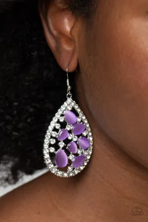 Paparazzi Earring ~ Cats Eye Class - Purple