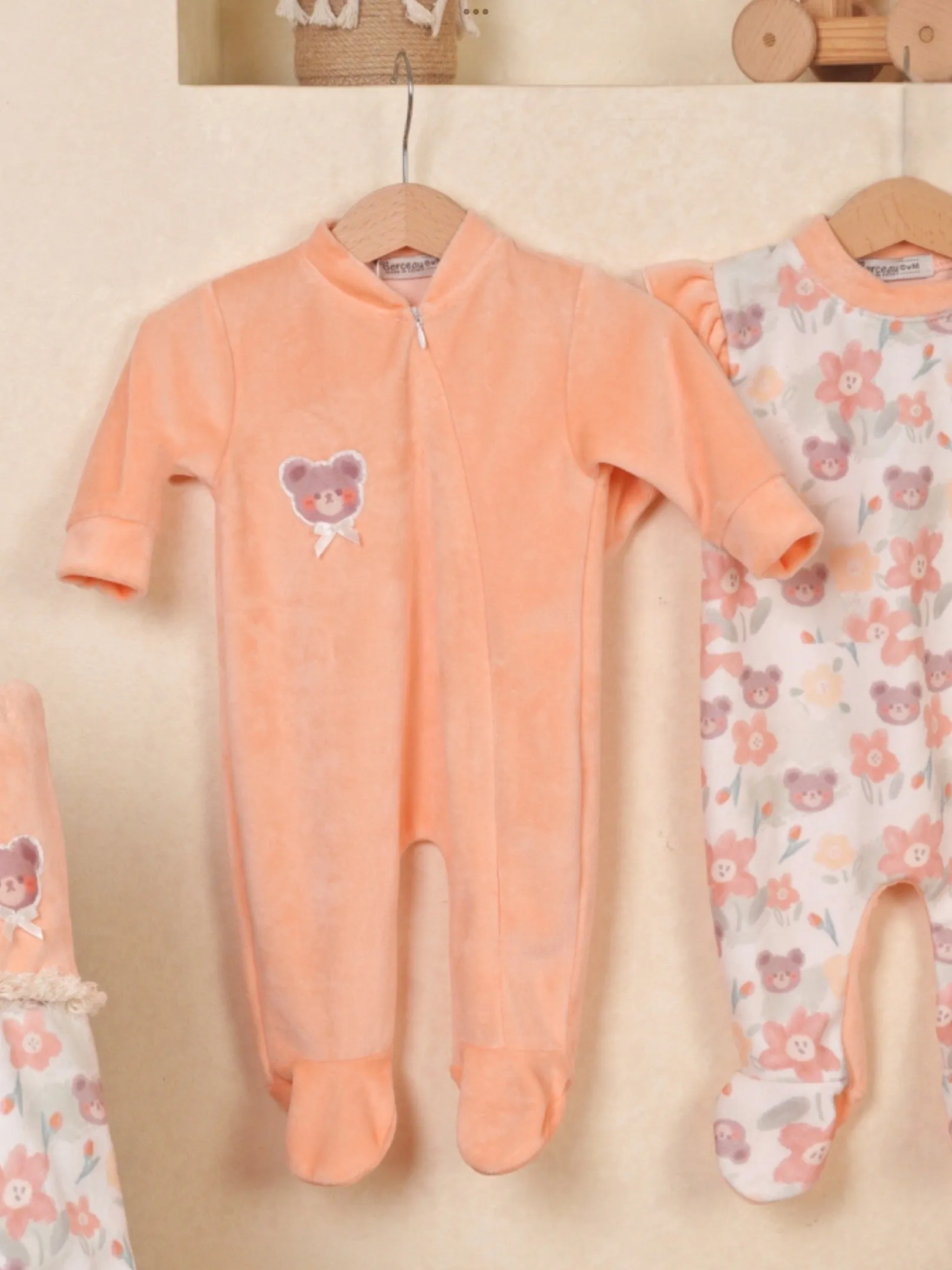 Peachy flower romper