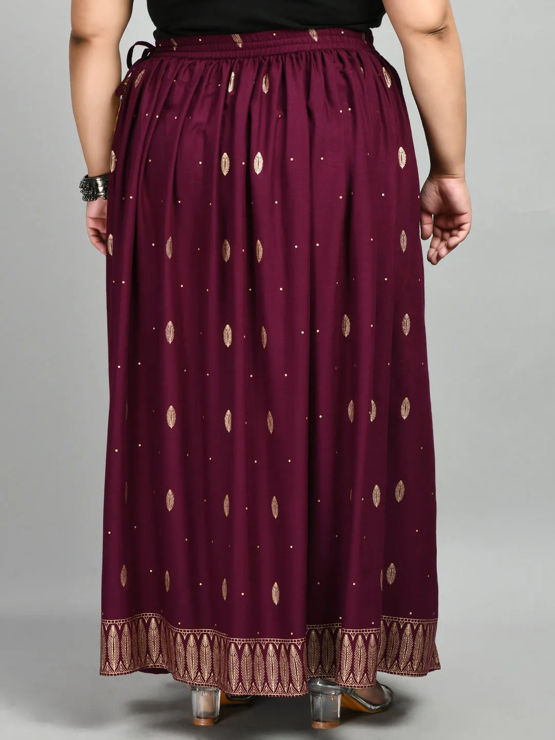 Plus Size Sparkling Wine Plus Size Gold Skirt