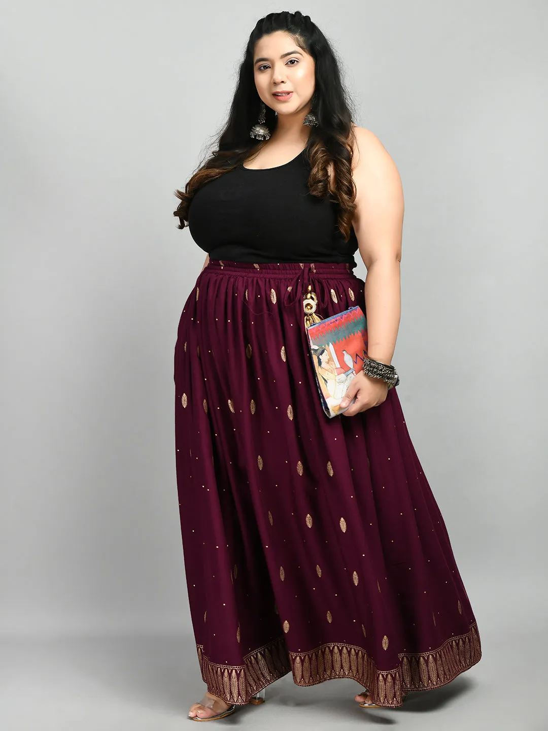 Plus Size Sparkling Wine Plus Size Gold Skirt
