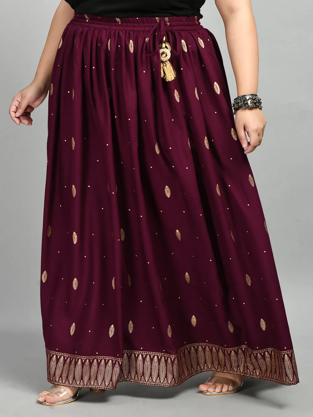 Plus Size Sparkling Wine Plus Size Gold Skirt