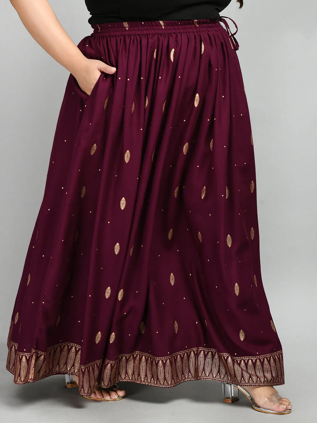 Plus Size Sparkling Wine Plus Size Gold Skirt