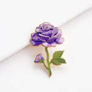 Purple Rose Enamel Pin
