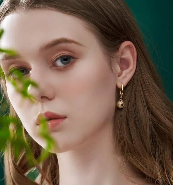 Raindrop Earring - Double Stones (Textured) (Single)