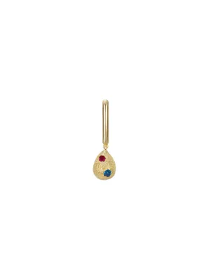 Raindrop Earring - Double Stones (Textured) (Single)