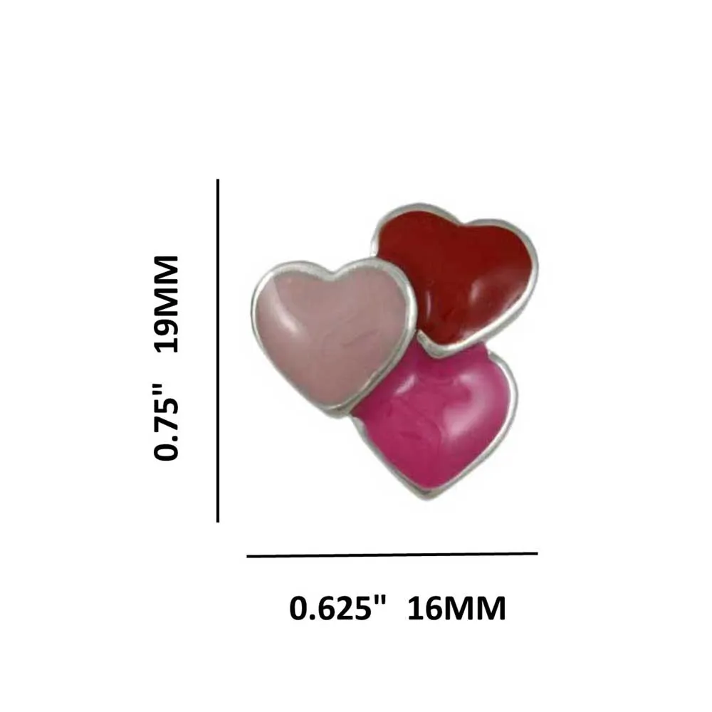 Red, Light Pink, and Hot Pink Hearts Pierced Earring - EQ303