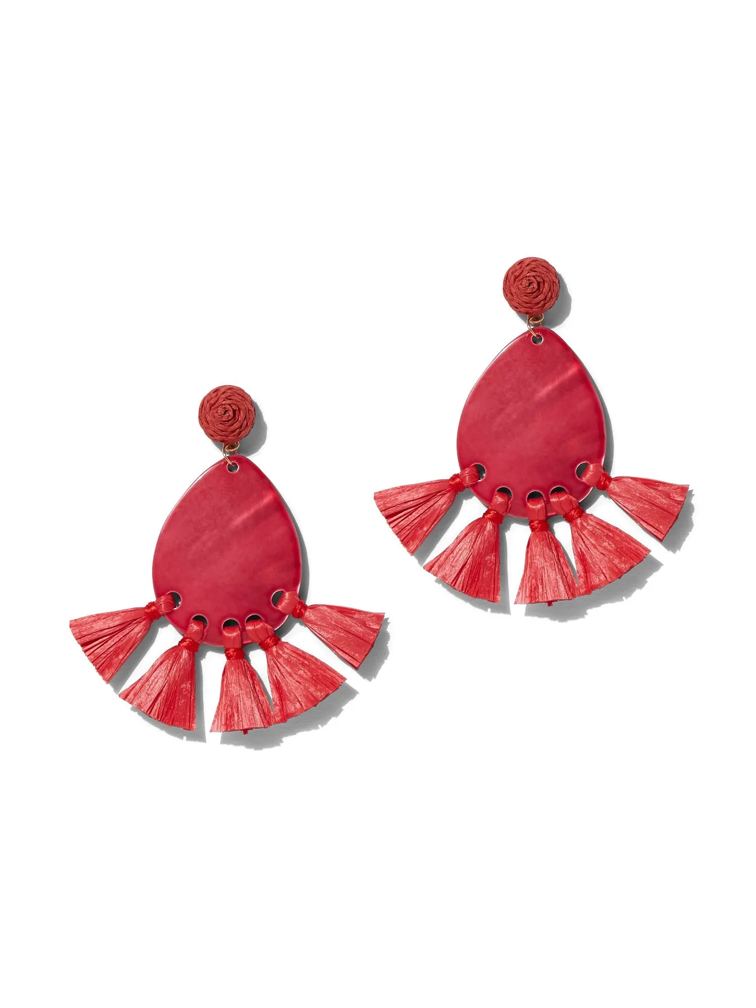 Red Tassel Teardrop Earring