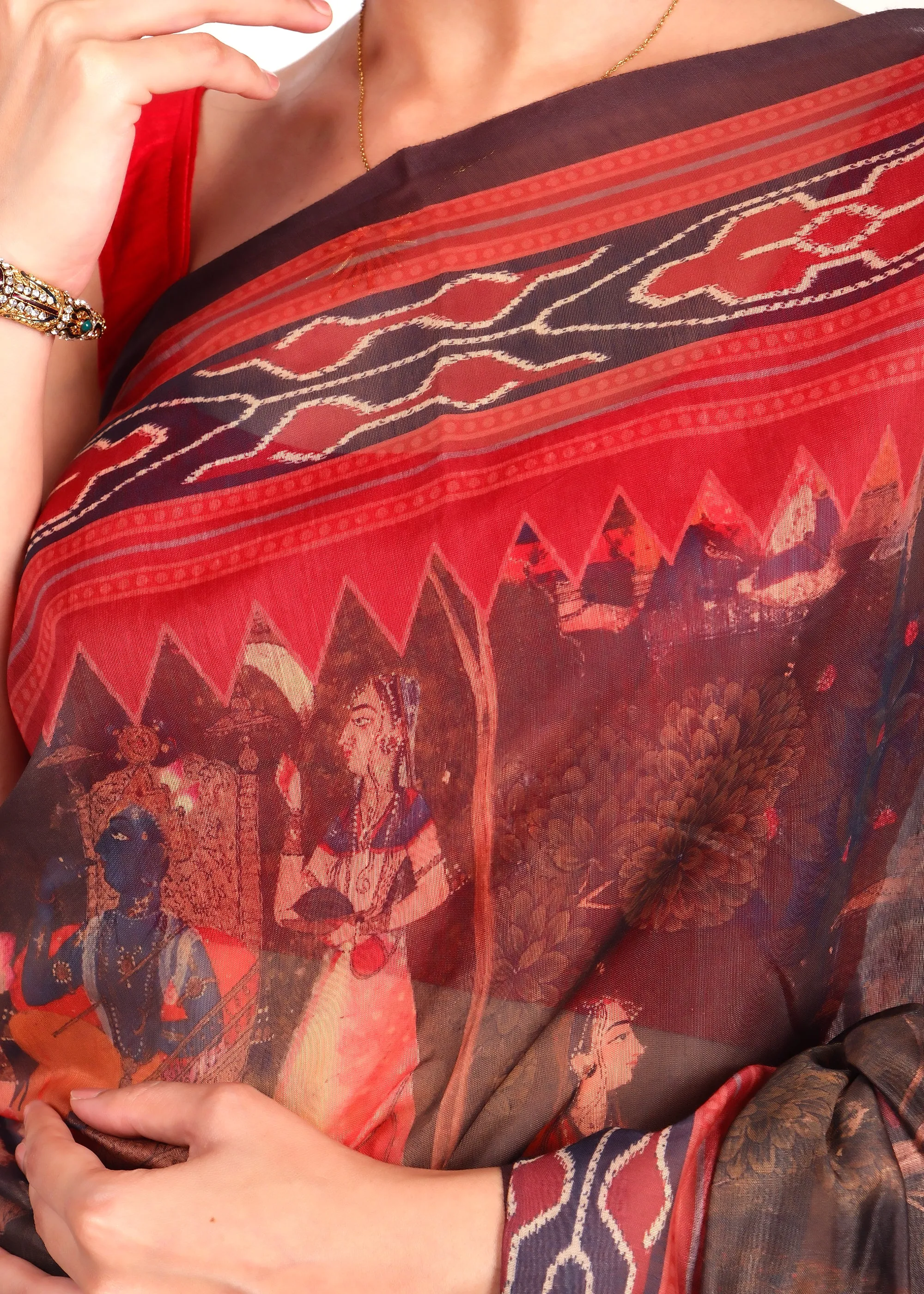 Rustic Elegance Handwoven Ikat Saree