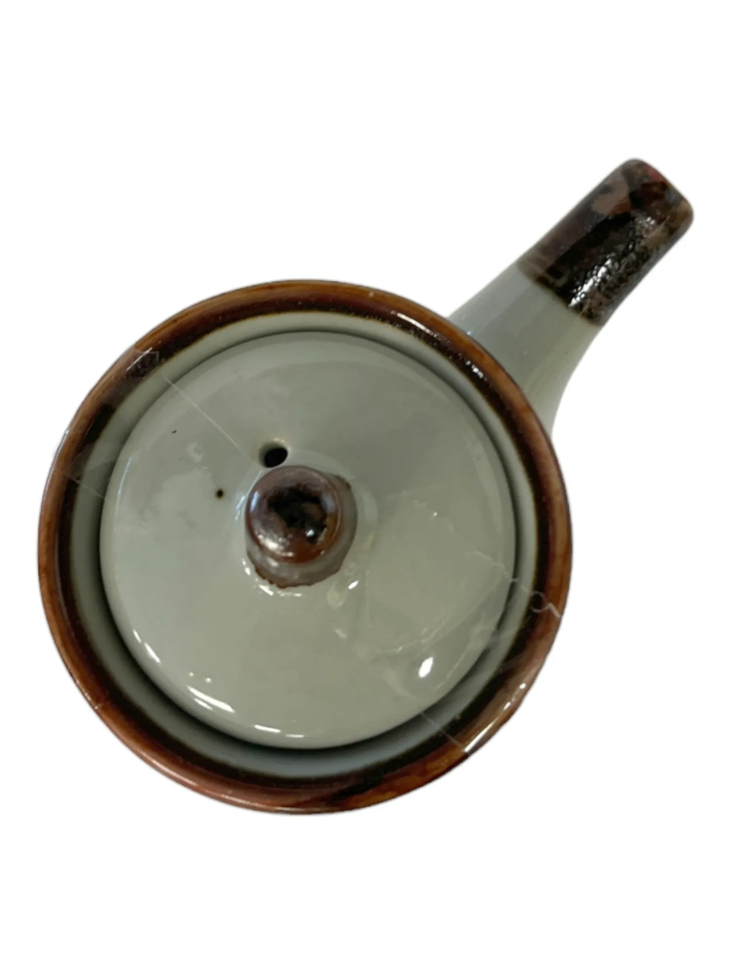 Sauce Container - White w/ Brown Accents (Short)