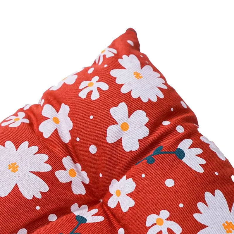 Savra Floral Chair Pad (Brown) - Set Of Two