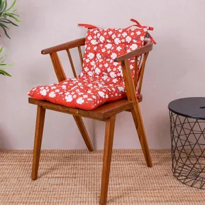 Savra Floral Chair Pad (Brown) - Set Of Two
