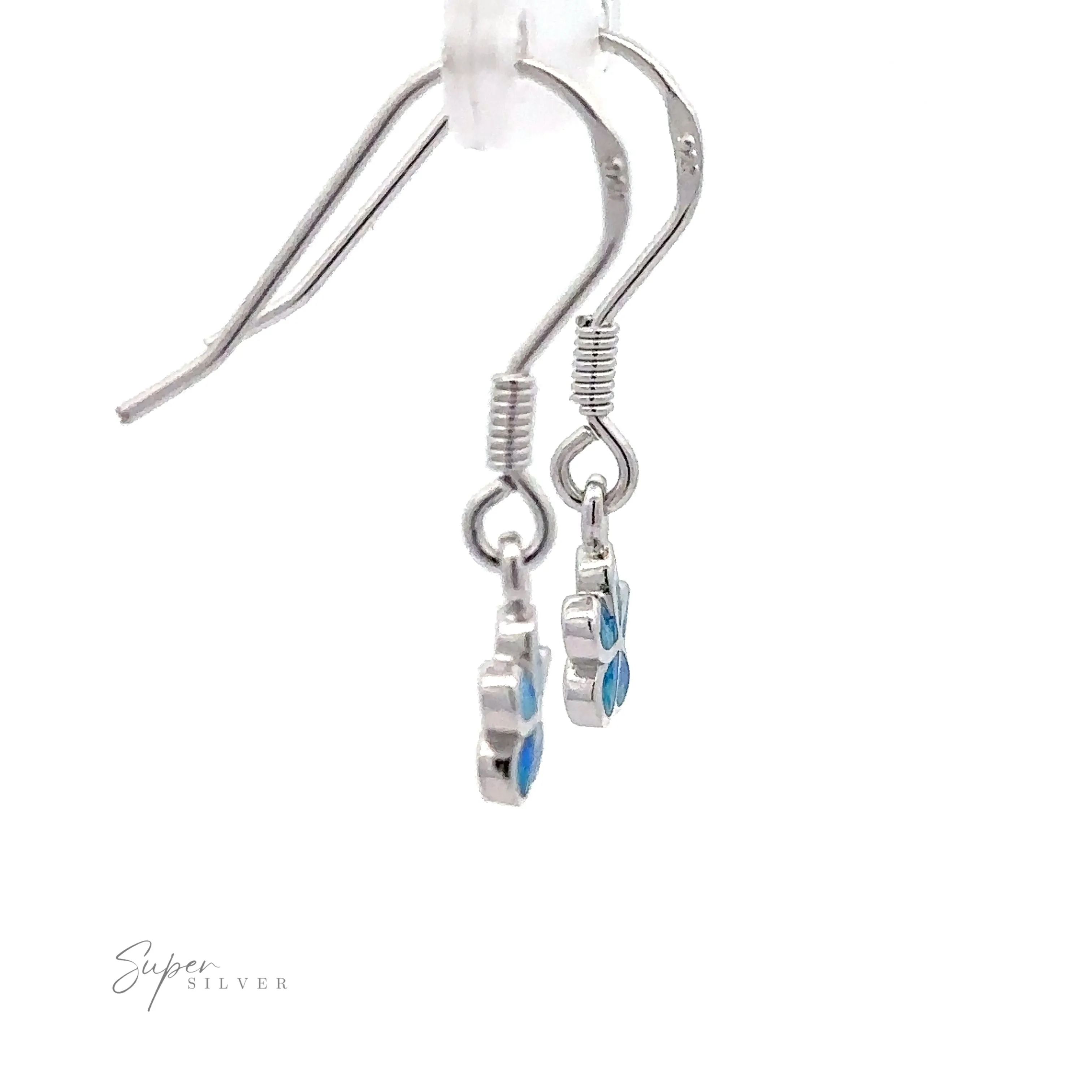 Small Plumeria Flower Lab-Created Opal Earrings
