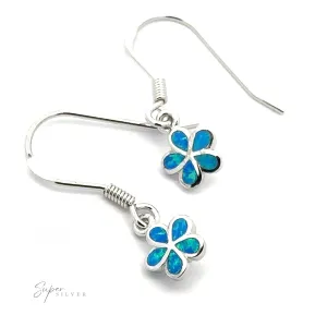 Small Plumeria Flower Lab-Created Opal Earrings