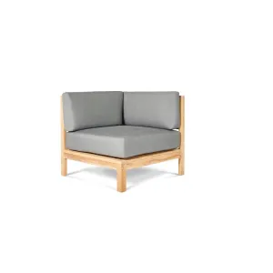 SoHo Teak Outdoor Sectional Corner with Sunbrella Charcoal Cushion
