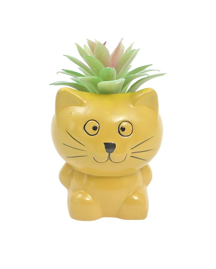 Soothing Tranquility Succulents Artificial Plant with Ceramic Pot | 7 inches