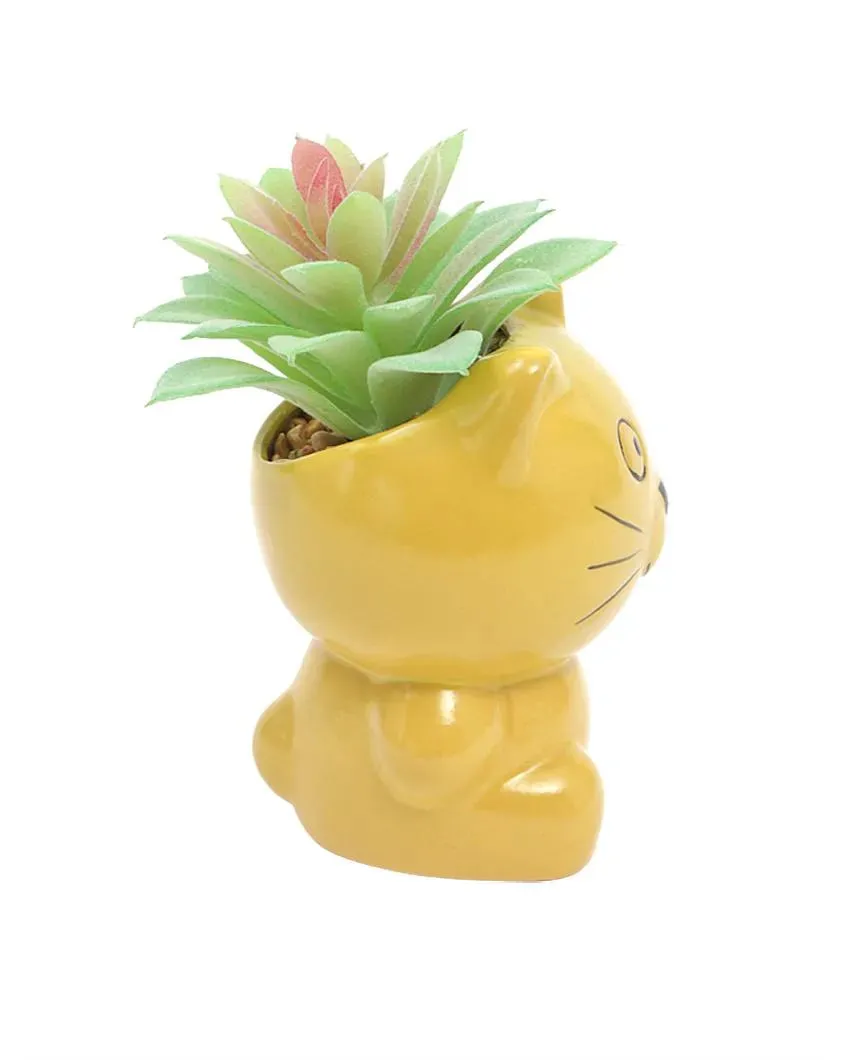Soothing Tranquility Succulents Artificial Plant with Ceramic Pot | 7 inches