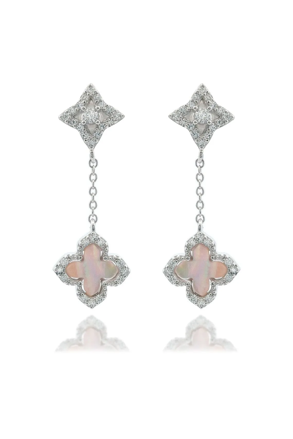 SYDNEY SOIRÉE FAIRWATER MOTHER OF PEARL DROP EARRINGS SILVER