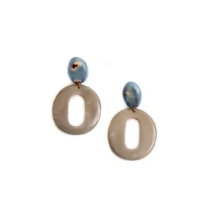Tagua Lucrecia Earrings - Gray & Biscayne Bay
