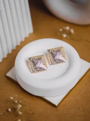 Textured square statement earring