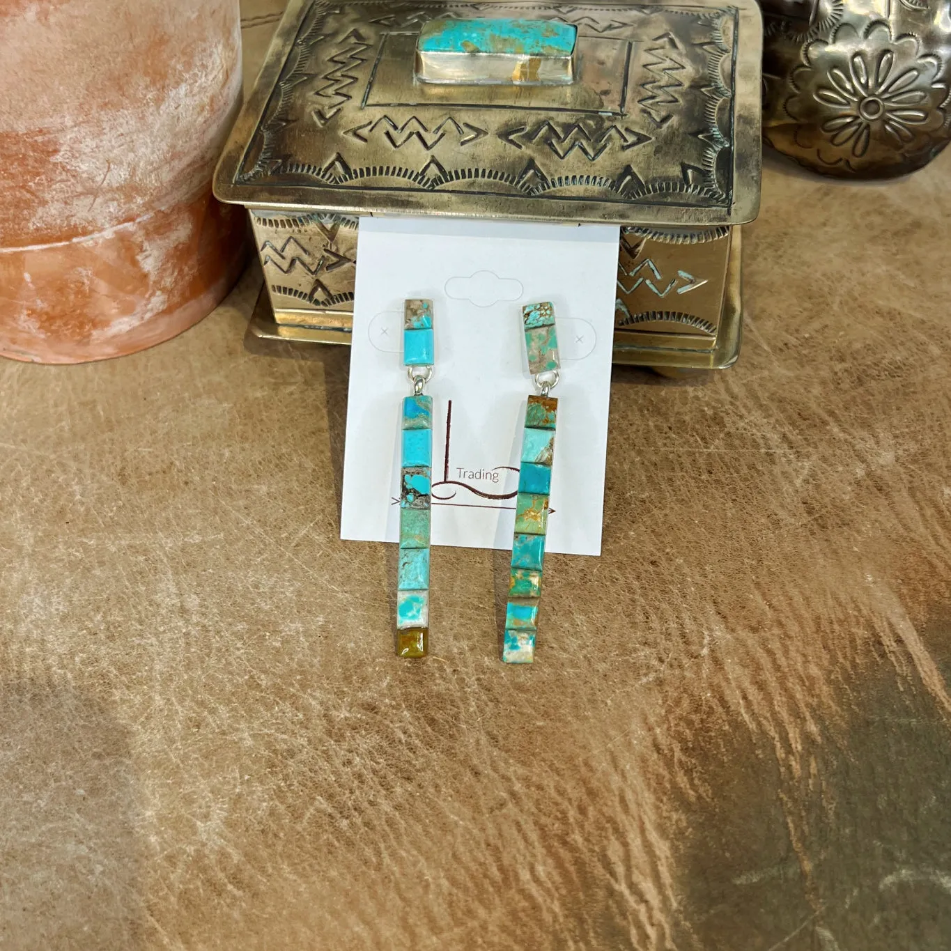 The Seguin Turquoise Bar Earrings