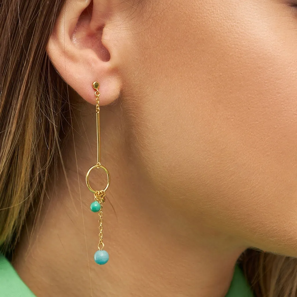 Topping Long Loop earring 1 pcs - Gold plated