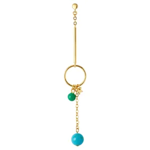 Topping Long Loop earring 1 pcs - Gold plated