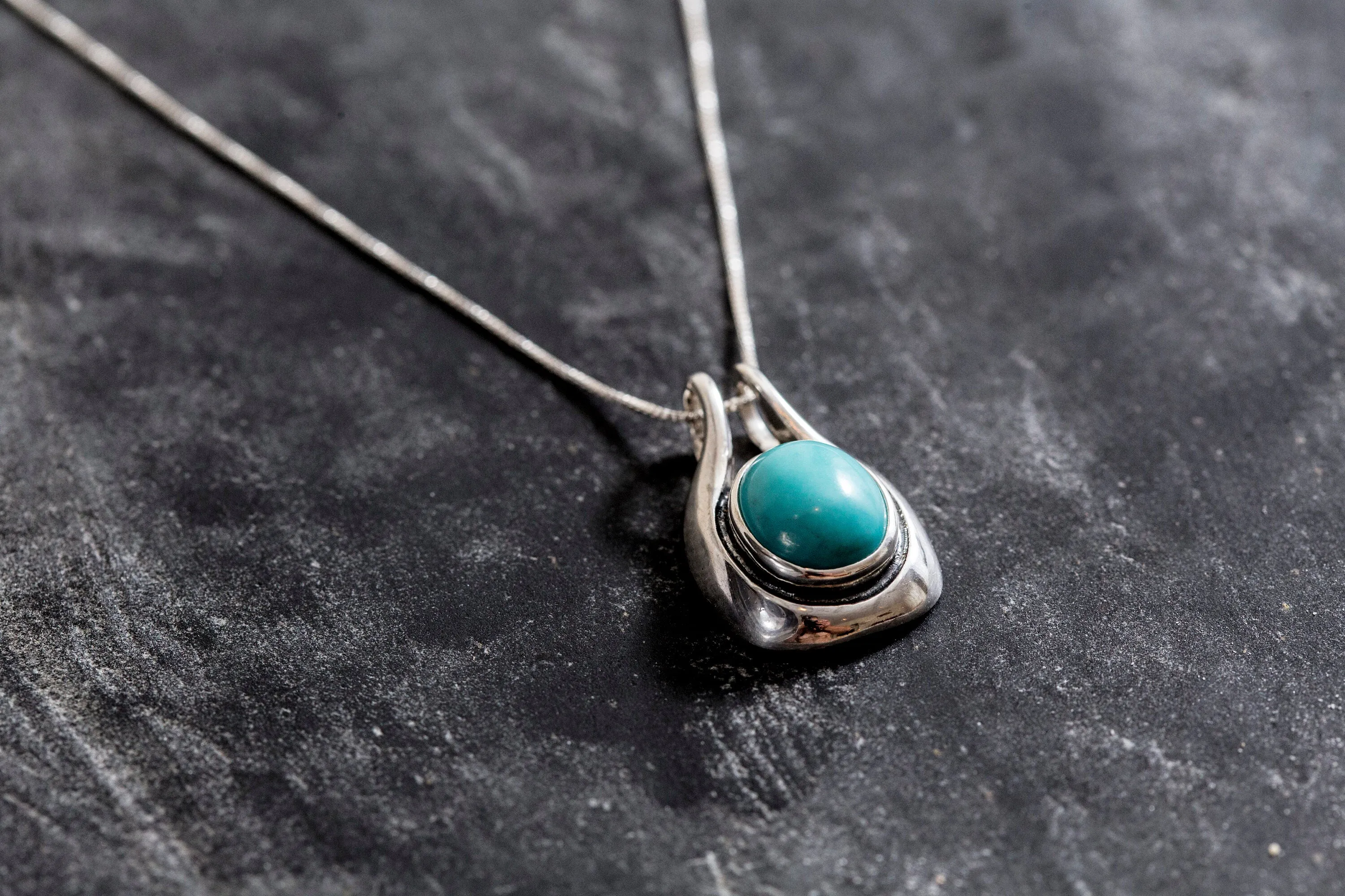Turquoise Statement Necklace - Chunky Turquoise Pendant - Natural Turquoise Necklace
